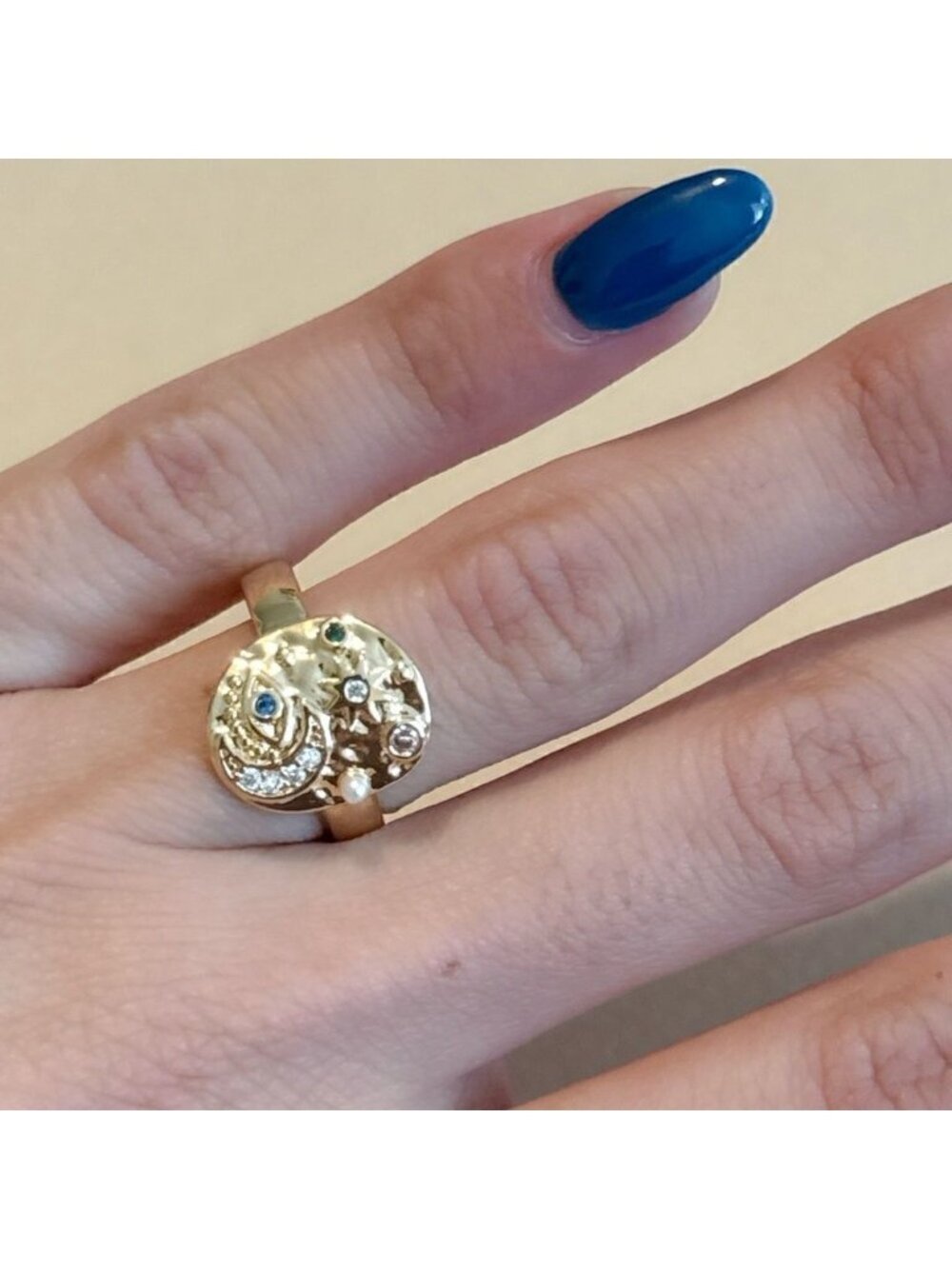 Boho evil eye ring M1085 - Picture 4 of 4